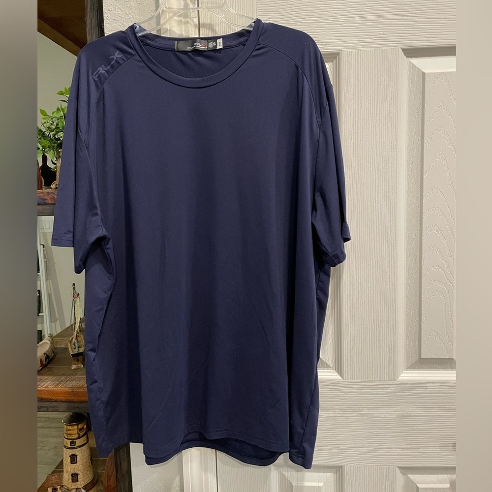 Ralph Lauren RLX Men’s XXL Short sleeve navy blue activewear logo t shirt